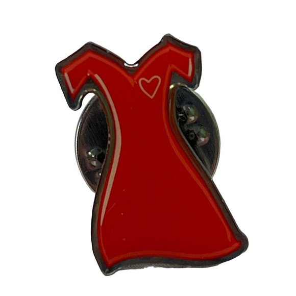 Red Dress Lapel Pin Go Red for Women American Heart Assc Silver Tone AHA - Picture 5 of 6
